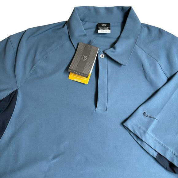 NEW Nike Golf Polo Shirt Men's Size XL Blue Dri-Fit Short Sleeve UPF NWT - Picture 1 of 10